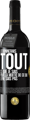 39,95 € Envoi gratuit | Vin rouge Édition RED MBE Réserve Je donnerais tout ce que je sais pour la moitié de ce que je ne sais pas Étiquette Noire. Étiquette personnalisable Réserve 12 Mois Récolte 2014 Tempranillo