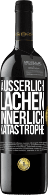 39,95 € Kostenloser Versand | Rotwein RED Ausgabe MBE Reserve Äußerlich Lachen, innerlich Katastrophe Schwarzes Etikett. Anpassbares Etikett Reserve 12 Monate Ernte 2014 Tempranillo