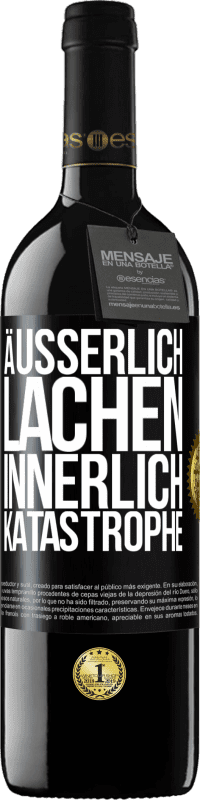 39,95 € Kostenloser Versand | Rotwein RED Ausgabe MBE Reserve Äußerlich Lachen, innerlich Katastrophe Schwarzes Etikett. Anpassbares Etikett Reserve 12 Monate Ernte 2015 Tempranillo