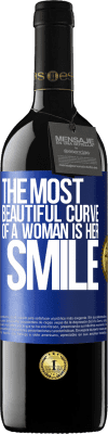 39,95 € 送料無料 | 赤ワイン REDエディション MBE 予約する 女性の最も美しい曲線は彼女の笑顔です 青いタグ. カスタマイズ可能なラベル 予約する 12 月 収穫 2014 Tempranillo