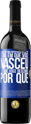 39,95 € Envio grátis | Vinho tinto Edição RED MBE Reserva Os dois dias mais importantes da sua vida: o dia em que você nasceu e o que você descobre por que Etiqueta Azul. Etiqueta personalizável Reserva 12 Meses Colheita 2015 Tempranillo