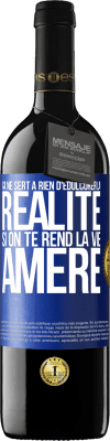 39,95 € Envoi gratuit | Vin rouge Édition RED MBE Réserve Ça ne sert à rien d'édulcorer la réalité, si on te rend la vie amère Étiquette Bleue. Étiquette personnalisable Réserve 12 Mois Récolte 2016 Tempranillo
