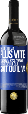 39,95 € Envoi gratuit | Vin rouge Édition RED MBE Réserve Celui qui va plus vite n'arrive pas avant, c'est celui qui sait où il va Étiquette Bleue. Étiquette personnalisable Réserve 12 Mois Récolte 2016 Tempranillo