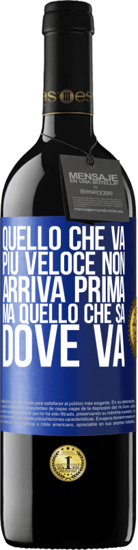 39,95 € Spedizione Gratuita | Vino rosso Edizione RED MBE Riserva Quello che va più veloce non arriva prima, ma quello che sa dove va Etichetta Blu. Etichetta personalizzabile Riserva 12 Mesi Raccogliere 2015 Tempranillo