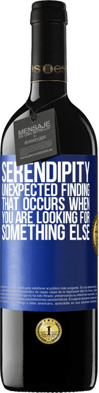 39,95 € Free Shipping | Red Wine RED Edition MBE Reserve Serendipity Unexpected finding that occurs when you are looking for something else Blue Label. Customizable label Reserve 12 Months Harvest 2014 Tempranillo