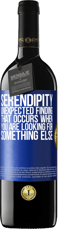 39,95 € Free Shipping | Red Wine RED Edition MBE Reserve Serendipity Unexpected finding that occurs when you are looking for something else Blue Label. Customizable label Reserve 12 Months Harvest 2015 Tempranillo