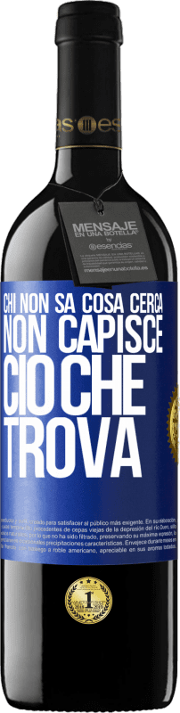 39,95 € Spedizione Gratuita | Vino rosso Edizione RED MBE Riserva Chi non sa cosa cerca, non capisce ciò che trova Etichetta Blu. Etichetta personalizzabile Riserva 12 Mesi Raccogliere 2016 Tempranillo
