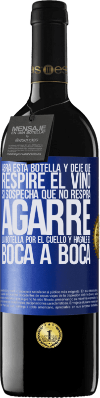 39,95 € Envío gratis | Vino Tinto Edición RED MBE Reserva Abra esta botella y deje que respire el vino. Si sospecha que no respira, agarre la botella por el cuello y hágale el boca a Etiqueta Azul. Etiqueta personalizable Reserva 12 Meses Cosecha 2016 Tempranillo