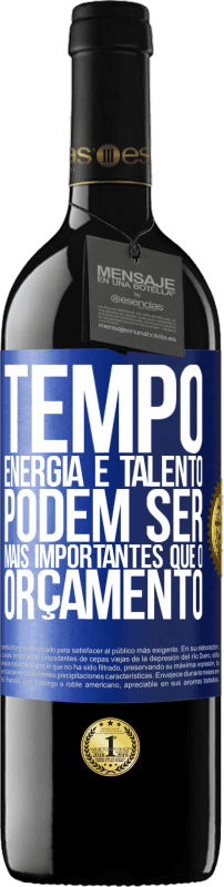 39,95 € Envio grátis | Vinho tinto Edição RED MBE Reserva Tempo, energia e talento podem ser mais importantes que o orçamento Etiqueta Azul. Etiqueta personalizável Reserva 12 Meses Colheita 2015 Tempranillo