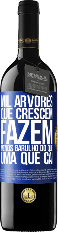 39,95 € Envio grátis | Vinho tinto Edição RED MBE Reserva Mil árvores que crescem fazem menos barulho do que uma que cai Etiqueta Azul. Etiqueta personalizável Reserva 12 Meses Colheita 2015 Tempranillo