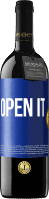 39,95 € Free Shipping | Red Wine RED Edition MBE Reserve Open it Blue Label. Customizable label Reserve 12 Months Harvest 2016 Tempranillo