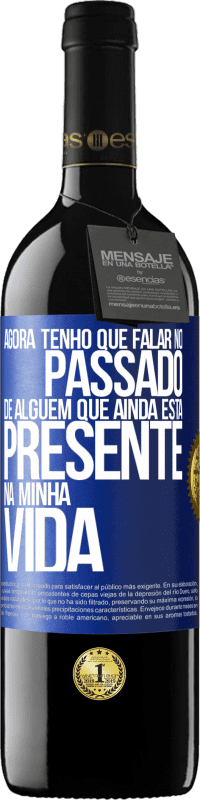 39,95 € Envio grátis | Vinho tinto Edição RED MBE Reserva Agora tenho que falar no passado de alguém que ainda está presente na minha vida Etiqueta Azul. Etiqueta personalizável Reserva 12 Meses Colheita 2014 Tempranillo