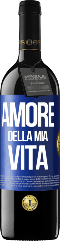 39,95 € Spedizione Gratuita | Vino rosso Edizione RED MBE Riserva Amore della mia vita Etichetta Blu. Etichetta personalizzabile Riserva 12 Mesi Raccogliere 2015 Tempranillo