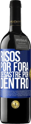 39,95 € Envio grátis | Vinho tinto Edição RED MBE Reserva Risos por fora, desastre por dentro Etiqueta Azul. Etiqueta personalizável Reserva 12 Meses Colheita 2015 Tempranillo