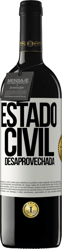 39,95 € Envío gratis | Vino Tinto Edición RED MBE Reserva Estado civil: desaprovechada Etiqueta Blanca. Etiqueta personalizable Reserva 12 Meses Cosecha 2015 Tempranillo