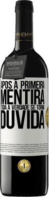 39,95 € Envio grátis | Vinho tinto Edição RED MBE Reserva Após a primeira mentira, toda a verdade se torna dúvida Etiqueta Branca. Etiqueta personalizável Reserva 12 Meses Colheita 2015 Tempranillo