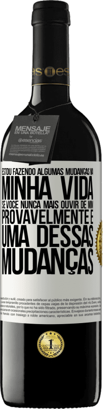 39,95 € Envio grátis | Vinho tinto Edição RED MBE Reserva Estou fazendo algumas mudanças na minha vida. Se você nunca mais ouvir de mim, provavelmente é uma dessas mudanças Etiqueta Branca. Etiqueta personalizável Reserva 12 Meses Colheita 2015 Tempranillo