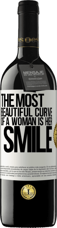 39,95 € 免费送货 | 红酒 RED版 MBE 预订 女人最美丽的曲线是她的微笑 白标. 可自定义的标签 预订 12 个月 收成 2014 Tempranillo