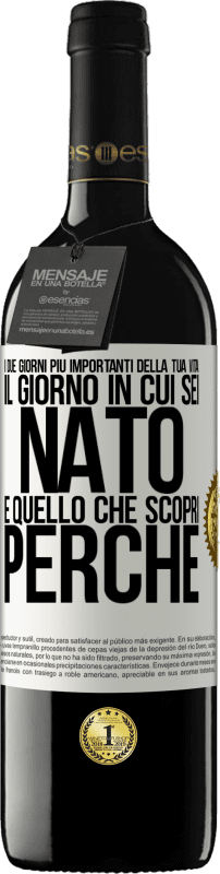 39,95 € Spedizione Gratuita | Vino rosso Edizione RED MBE Riserva I due giorni più importanti della tua vita: il giorno in cui sei nato e quello che scopri perché Etichetta Bianca. Etichetta personalizzabile Riserva 12 Mesi Raccogliere 2015 Tempranillo