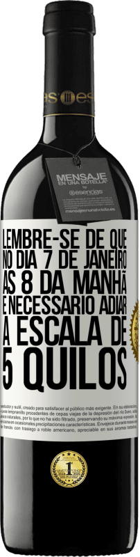 39,95 € Envio grátis | Vinho tinto Edição RED MBE Reserva Lembre-se de que, no dia 7 de janeiro, às 8 da manhã, é necessário adiar a escala de 5 quilos Etiqueta Branca. Etiqueta personalizável Reserva 12 Meses Colheita 2016 Tempranillo