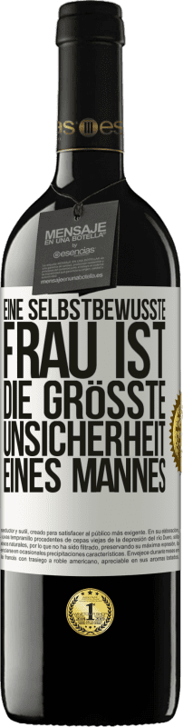 39,95 € Kostenloser Versand | Rotwein RED Ausgabe MBE Reserve Eine selbstbewusste Frau ist die größte Unsicherheit eines Mannes Weißes Etikett. Anpassbares Etikett Reserve 12 Monate Ernte 2015 Tempranillo