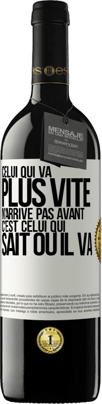39,95 € Envoi gratuit | Vin rouge Édition RED MBE Réserve Celui qui va plus vite n'arrive pas avant, c'est celui qui sait où il va Étiquette Blanche. Étiquette personnalisable Réserve 12 Mois Récolte 2016 Tempranillo