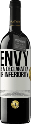 39,95 € Free Shipping | Red Wine RED Edition MBE Reserve Envy is a declaration of inferiority White Label. Customizable label Reserve 12 Months Harvest 2015 Tempranillo