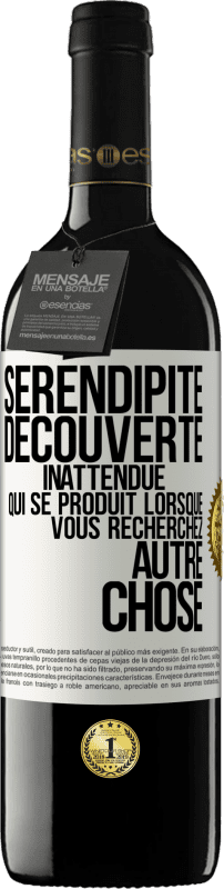 39,95 € Envoi gratuit | Vin rouge Édition RED MBE Réserve Sérendipité. Découverte inattendue qui se produit lorsque vous recherchez autre chose Étiquette Blanche. Étiquette personnalisable Réserve 12 Mois Récolte 2015 Tempranillo