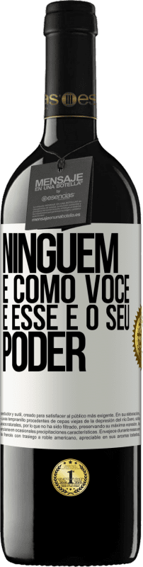 39,95 € Envio grátis | Vinho tinto Edição RED MBE Reserva Ninguém é como você, e esse é o seu poder Etiqueta Branca. Etiqueta personalizável Reserva 12 Meses Colheita 2015 Tempranillo