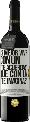 39,95 € Envío gratis | Vino Tinto Edición RED MBE Reserva Es mejor vivir con un Te acuerdas que con un Te imaginas Etiqueta Blanca. Etiqueta personalizable Reserva 12 Meses Cosecha 2015 Tempranillo