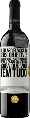 39,95 € Envio grátis | Vinho tinto Edição RED MBE Reserva Se eu apoiei você em seus objetivos quando você não tinha nada, mereço estar ao seu lado agora que você tem tudo Etiqueta Branca. Etiqueta personalizável Reserva 12 Meses Colheita 2014 Tempranillo