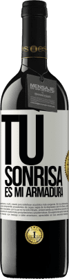 39,95 € Envío gratis | Vino Tinto Edición RED MBE Reserva Tu sonrisa es mi armadura Etiqueta Blanca. Etiqueta personalizable Reserva 12 Meses Cosecha 2015 Tempranillo