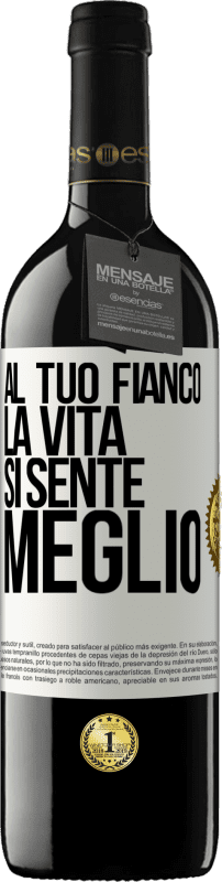 39,95 € Spedizione Gratuita | Vino rosso Edizione RED MBE Riserva Al tuo fianco la vita si sente meglio Etichetta Bianca. Etichetta personalizzabile Riserva 12 Mesi Raccogliere 2015 Tempranillo