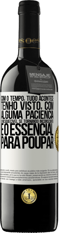 39,95 € Envio grátis | Vinho tinto Edição RED MBE Reserva Com o tempo, tudo acontece. Tenho visto, com alguma paciência, o inesquecível se tornando inconsciente e o essencial para Etiqueta Branca. Etiqueta personalizável Reserva 12 Meses Colheita 2015 Tempranillo