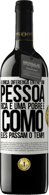 39,95 € Envio grátis | Vinho tinto Edição RED MBE Reserva A única diferença entre uma pessoa rica e uma pobre é como eles passam o tempo Etiqueta Branca. Etiqueta personalizável Reserva 12 Meses Colheita 2015 Tempranillo