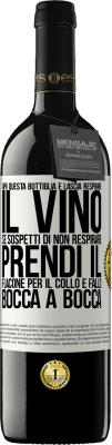 39,95 € Spedizione Gratuita | Vino rosso Edizione RED MBE Riserva Apri questa bottiglia e lascia respirare il vino. Se sospetti di non respirare, prendi il flacone per il collo e fallo bocca Etichetta Bianca. Etichetta personalizzabile Riserva 12 Mesi Raccogliere 2014 Tempranillo