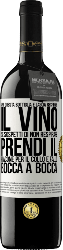 39,95 € Spedizione Gratuita | Vino rosso Edizione RED MBE Riserva Apri questa bottiglia e lascia respirare il vino. Se sospetti di non respirare, prendi il flacone per il collo e fallo bocca Etichetta Bianca. Etichetta personalizzabile Riserva 12 Mesi Raccogliere 2015 Tempranillo