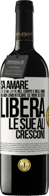 39,95 € Spedizione Gratuita | Vino rosso Edizione RED MBE Riserva Sa amare, e se si dona, lo fa nel corpo e nell'anima. Ma, non dimenticare, se non ti senti libero, le tue ali crescono Etichetta Bianca. Etichetta personalizzabile Riserva 12 Mesi Raccogliere 2014 Tempranillo