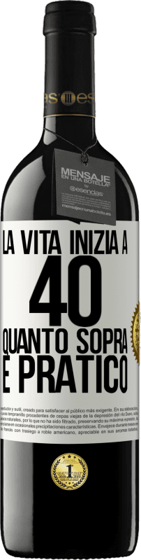 39,95 € Spedizione Gratuita | Vino rosso Edizione RED MBE Riserva La vita inizia a 40 anni. Quanto sopra è pratico Etichetta Bianca. Etichetta personalizzabile Riserva 12 Mesi Raccogliere 2016 Tempranillo
