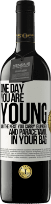 39,95 € Free Shipping | Red Wine RED Edition MBE Reserve One day you are young and the next you carry ibuprofen and paracetamol in your bag White Label. Customizable label Reserve 12 Months Harvest 2015 Tempranillo