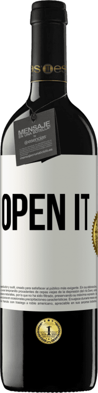 39,95 € Free Shipping | Red Wine RED Edition MBE Reserve Open it White Label. Customizable label Reserve 12 Months Harvest 2016 Tempranillo