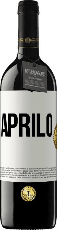 39,95 € Spedizione Gratuita | Vino rosso Edizione RED MBE Riserva Aprilo Etichetta Bianca. Etichetta personalizzabile Riserva 12 Mesi Raccogliere 2014 Tempranillo