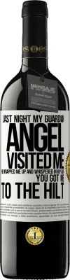 39,95 € Free Shipping | Red Wine RED Edition MBE Reserve Last night my guardian angel visited me. He wrapped me up and whispered in my ear: You got me to the hilt White Label. Customizable label Reserve 12 Months Harvest 2014 Tempranillo