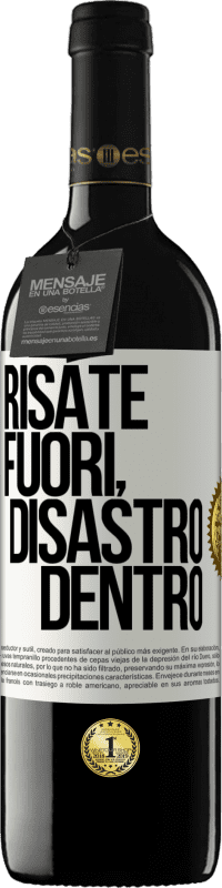 39,95 € Spedizione Gratuita | Vino rosso Edizione RED MBE Riserva Risate fuori, disastro dentro Etichetta Bianca. Etichetta personalizzabile Riserva 12 Mesi Raccogliere 2014 Tempranillo