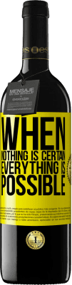 39,95 € Free Shipping | Red Wine RED Edition MBE Reserve When nothing is certain, everything is possible Yellow Label. Customizable label Reserve 12 Months Harvest 2016 Tempranillo
