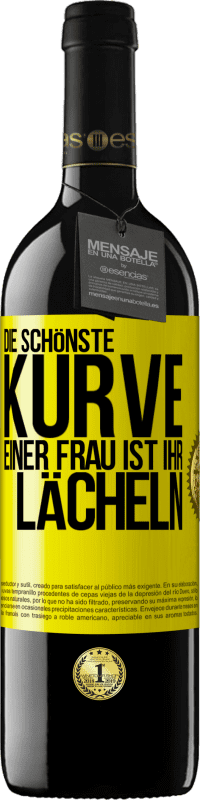 39,95 € Kostenloser Versand | Rotwein RED Ausgabe MBE Reserve Die schönste Kurve einer Frau ist ihr Lächeln Gelbes Etikett. Anpassbares Etikett Reserve 12 Monate Ernte 2016 Tempranillo