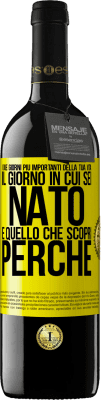 39,95 € Spedizione Gratuita | Vino rosso Edizione RED MBE Riserva I due giorni più importanti della tua vita: il giorno in cui sei nato e quello che scopri perché Etichetta Gialla. Etichetta personalizzabile Riserva 12 Mesi Raccogliere 2015 Tempranillo