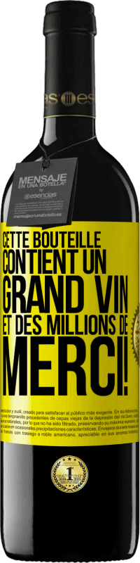 39,95 € Envoi gratuit | Vin rouge Édition RED MBE Réserve Cette bouteille contient un grand vin et des millions de MERCI! Étiquette Jaune. Étiquette personnalisable Réserve 12 Mois Récolte 2015 Tempranillo