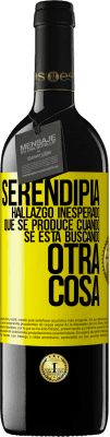 39,95 € Envío gratis | Vino Tinto Edición RED MBE Reserva Serendipia. Hallazgo inesperado que se produce cuando se está buscando otra cosa Etiqueta Amarilla. Etiqueta personalizable Reserva 12 Meses Cosecha 2014 Tempranillo