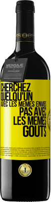 39,95 € Envoi gratuit | Vin rouge Édition RED MBE Réserve Cherchez quelqu'un avec les mêmes envies pas avec les mêmes goûts Étiquette Jaune. Étiquette personnalisable Réserve 12 Mois Récolte 2014 Tempranillo